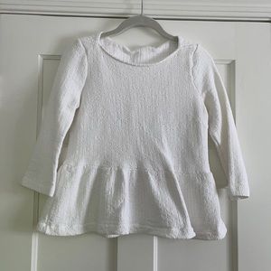 Anthropologie Amadi Ruffled Peplum White Top